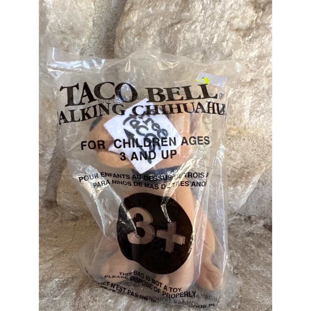 Vintage Taco Bell Talking Chihuahua Plush Sealed Here Lizard Lizard Dog Toy